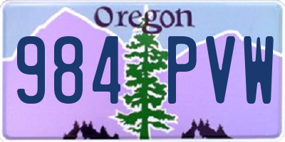 OR license plate 984PVW