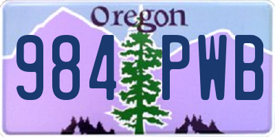 OR license plate 984PWB