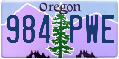 OR license plate 984PWE