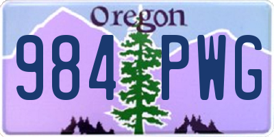 OR license plate 984PWG