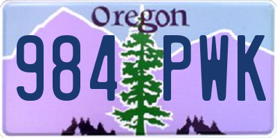 OR license plate 984PWK