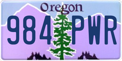 OR license plate 984PWR