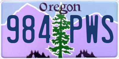 OR license plate 984PWS