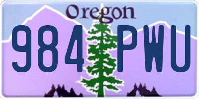 OR license plate 984PWU