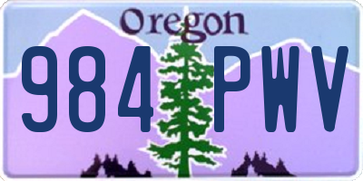 OR license plate 984PWV