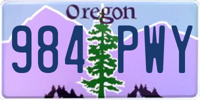 OR license plate 984PWY