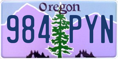 OR license plate 984PYN