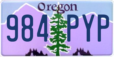 OR license plate 984PYP