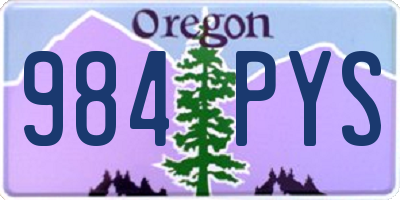 OR license plate 984PYS