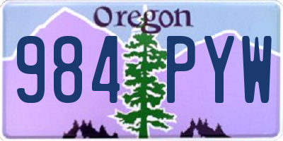OR license plate 984PYW