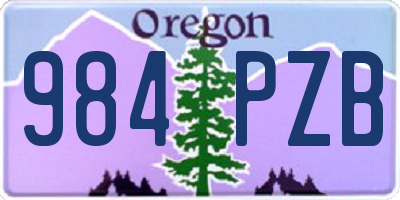 OR license plate 984PZB