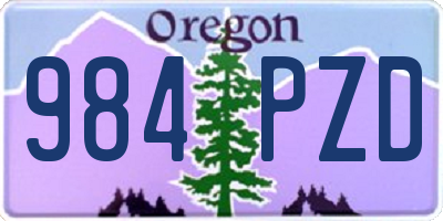 OR license plate 984PZD