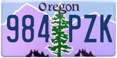 OR license plate 984PZK