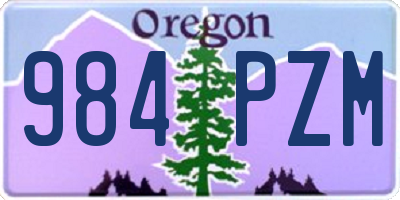 OR license plate 984PZM