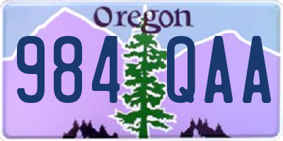 OR license plate 984QAA