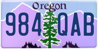 OR license plate 984QAB
