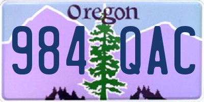 OR license plate 984QAC