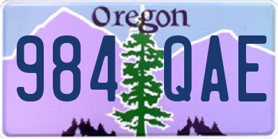 OR license plate 984QAE