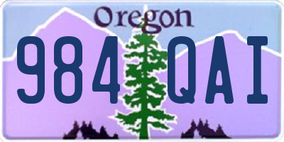 OR license plate 984QAI