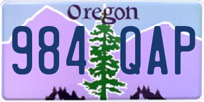 OR license plate 984QAP