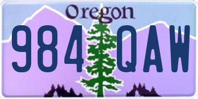 OR license plate 984QAW