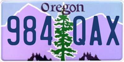 OR license plate 984QAX