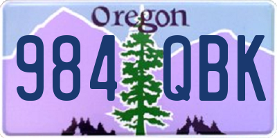 OR license plate 984QBK