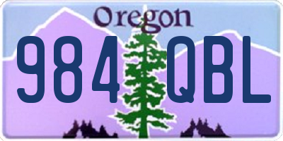 OR license plate 984QBL