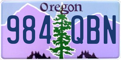 OR license plate 984QBN