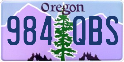 OR license plate 984QBS