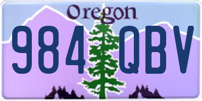 OR license plate 984QBV