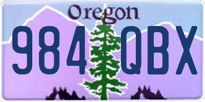 OR license plate 984QBX