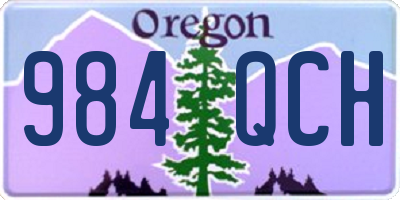 OR license plate 984QCH