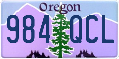 OR license plate 984QCL