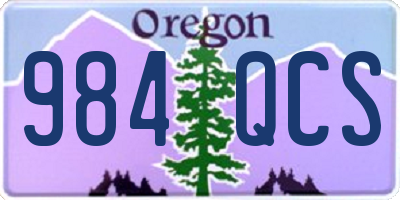 OR license plate 984QCS