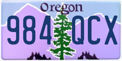 OR license plate 984QCX