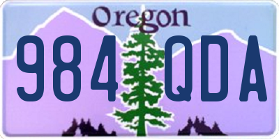 OR license plate 984QDA