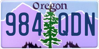 OR license plate 984QDN