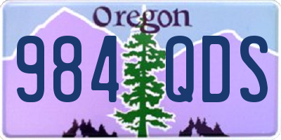 OR license plate 984QDS