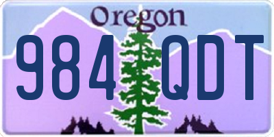 OR license plate 984QDT