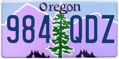 OR license plate 984QDZ