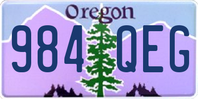 OR license plate 984QEG