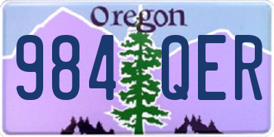 OR license plate 984QER