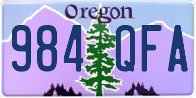 OR license plate 984QFA