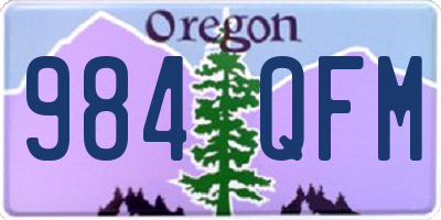 OR license plate 984QFM