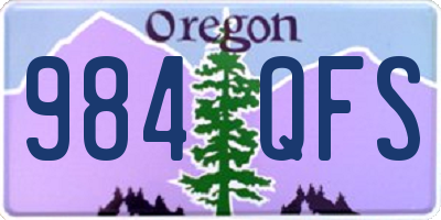 OR license plate 984QFS