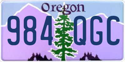 OR license plate 984QGC