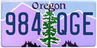 OR license plate 984QGE