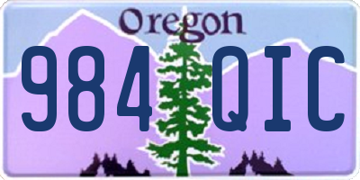 OR license plate 984QIC