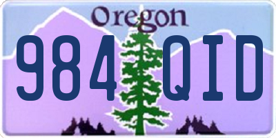 OR license plate 984QID